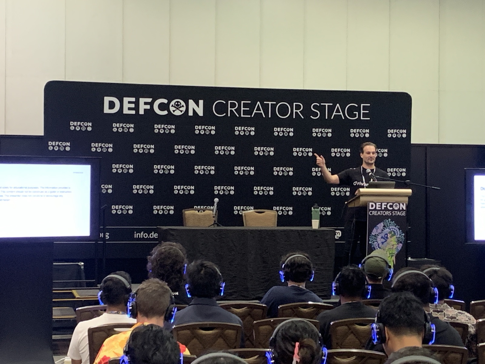 Speaking at the DEF CON Singapore Creator Stage on tracing cybercriminal financial operations.